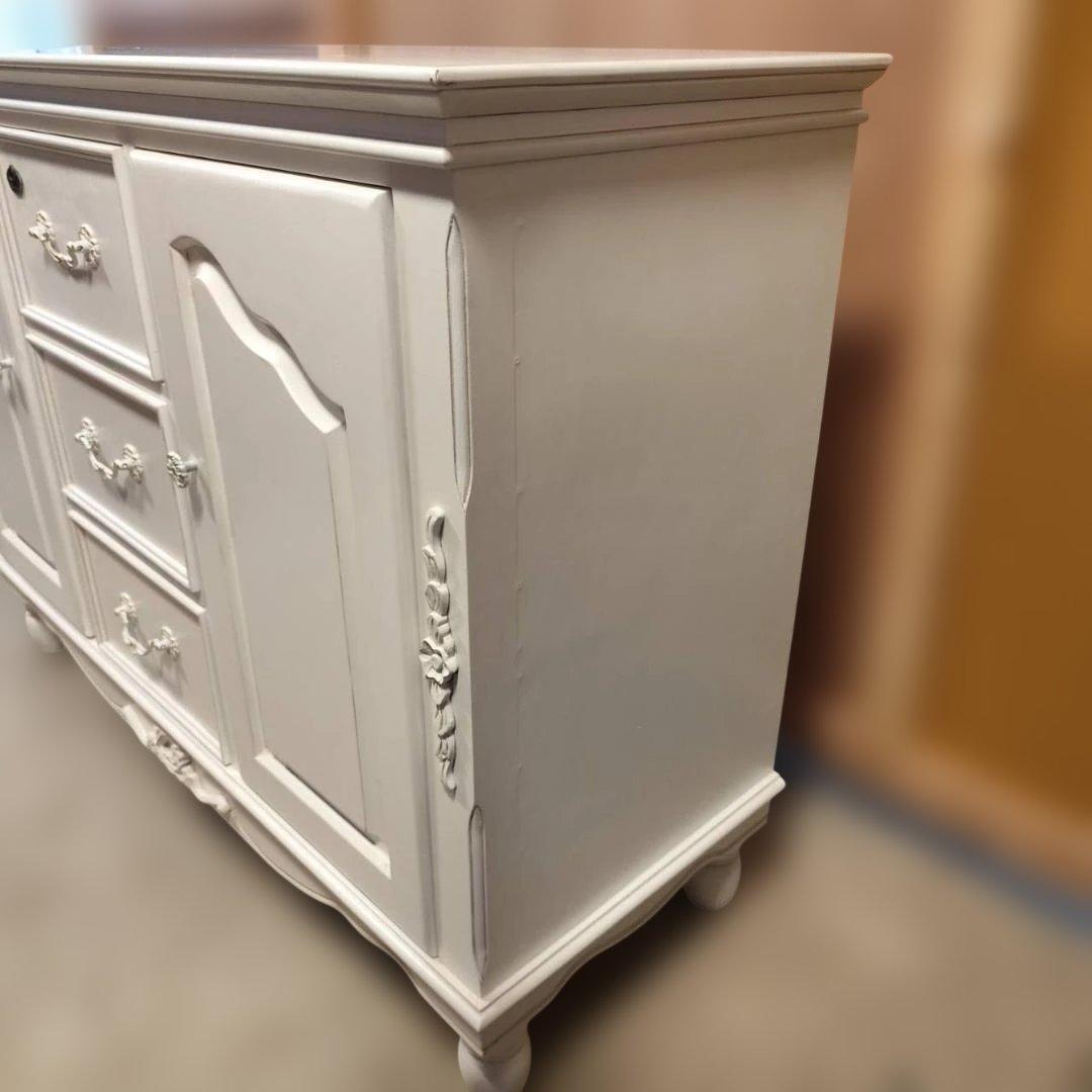 リュバンシュ ロココ アンティーク風 キー付 ホワイト洋服ダンス キャビネット
