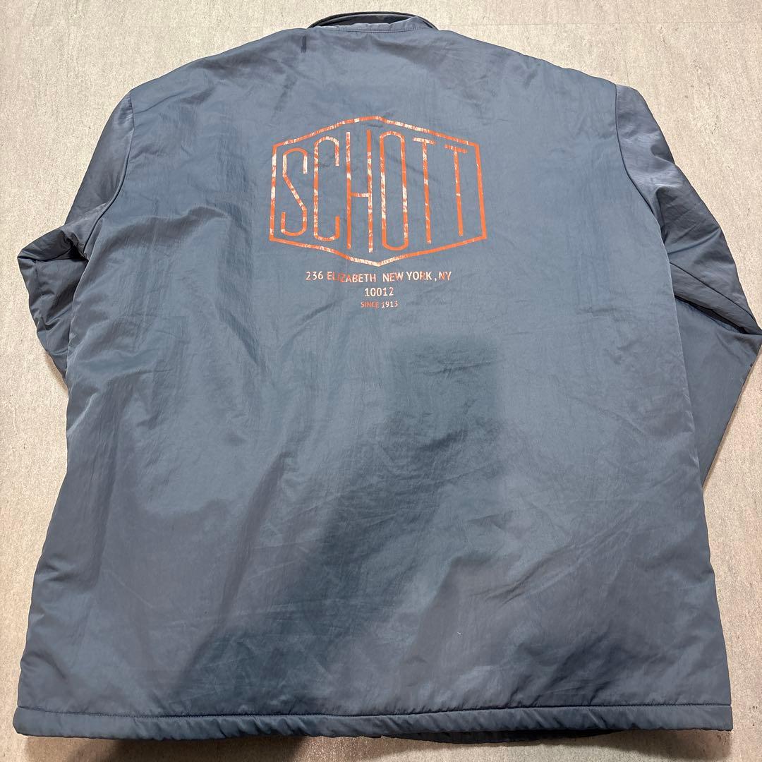 SCHOTT ショット 美品 コーチジャケット XL ブルー オレンジ nyc