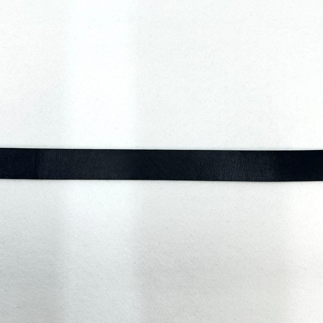 PRADA プラダ ロゴ刻印バックル レザー ベルト シルバー金具 ブラック