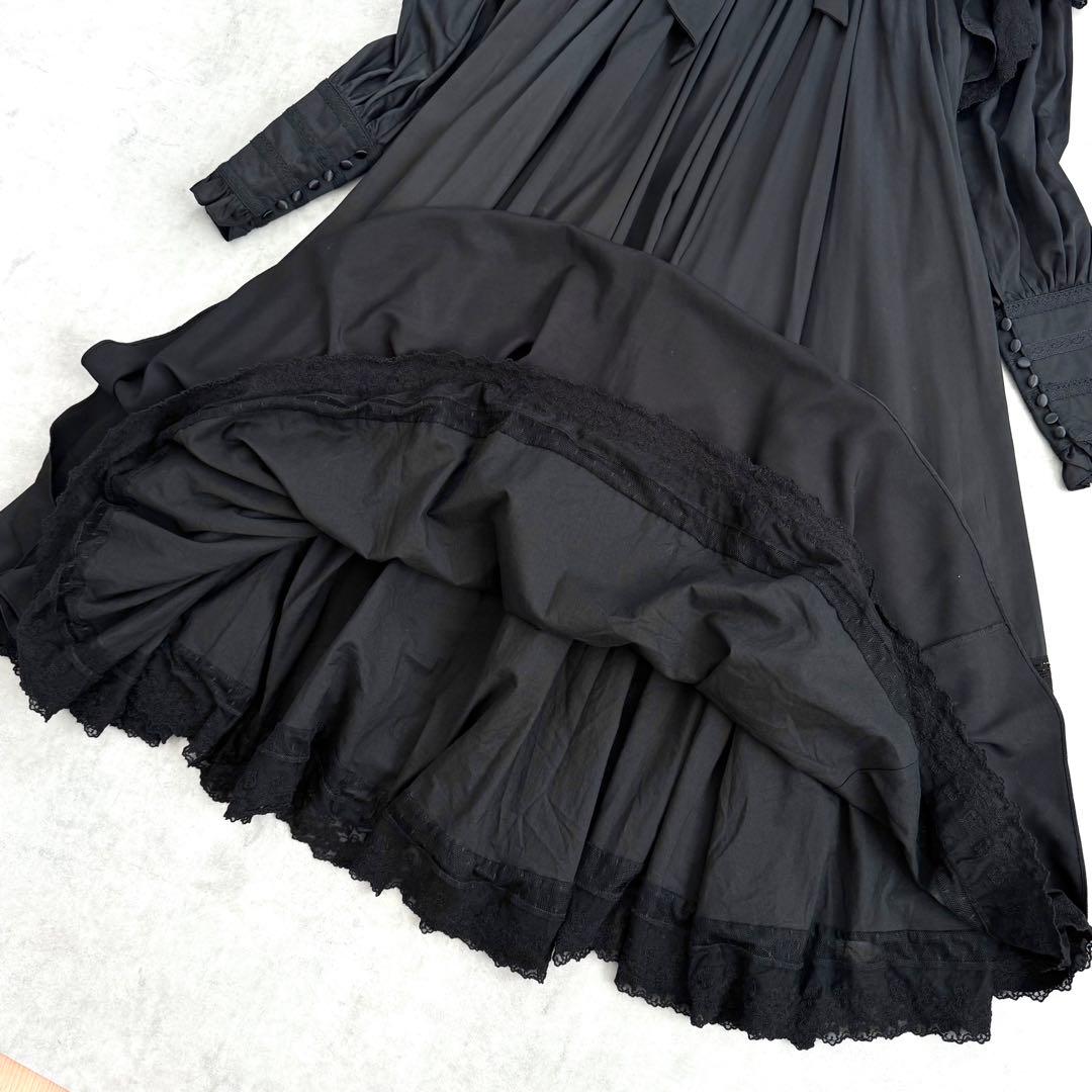 星箱works リリアンヌ姉妹 ロング 黒 無地 ロリィタ クラロリ レース