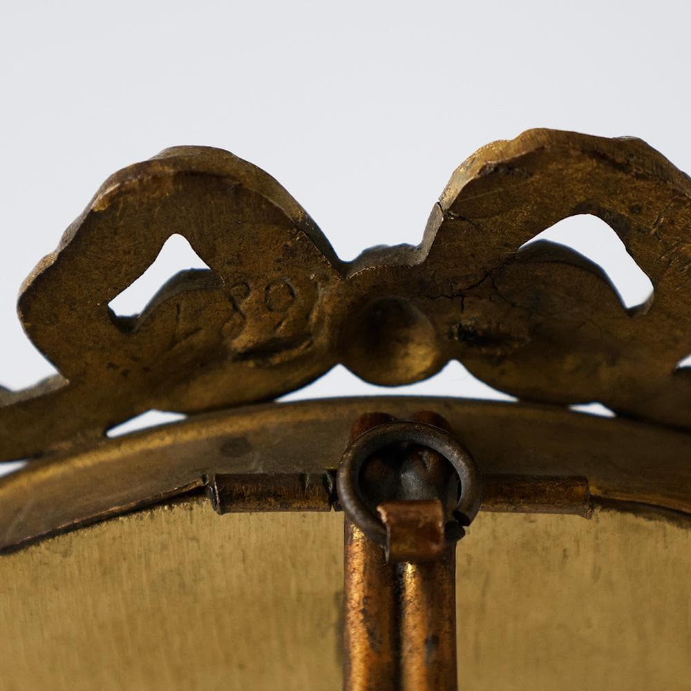 T【希少】フランスアンティークミラー 真鍮製ゴールド