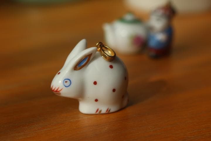 ヘレンド Herend うさぎ ラビット ハンドペイント ペンダントヘッド