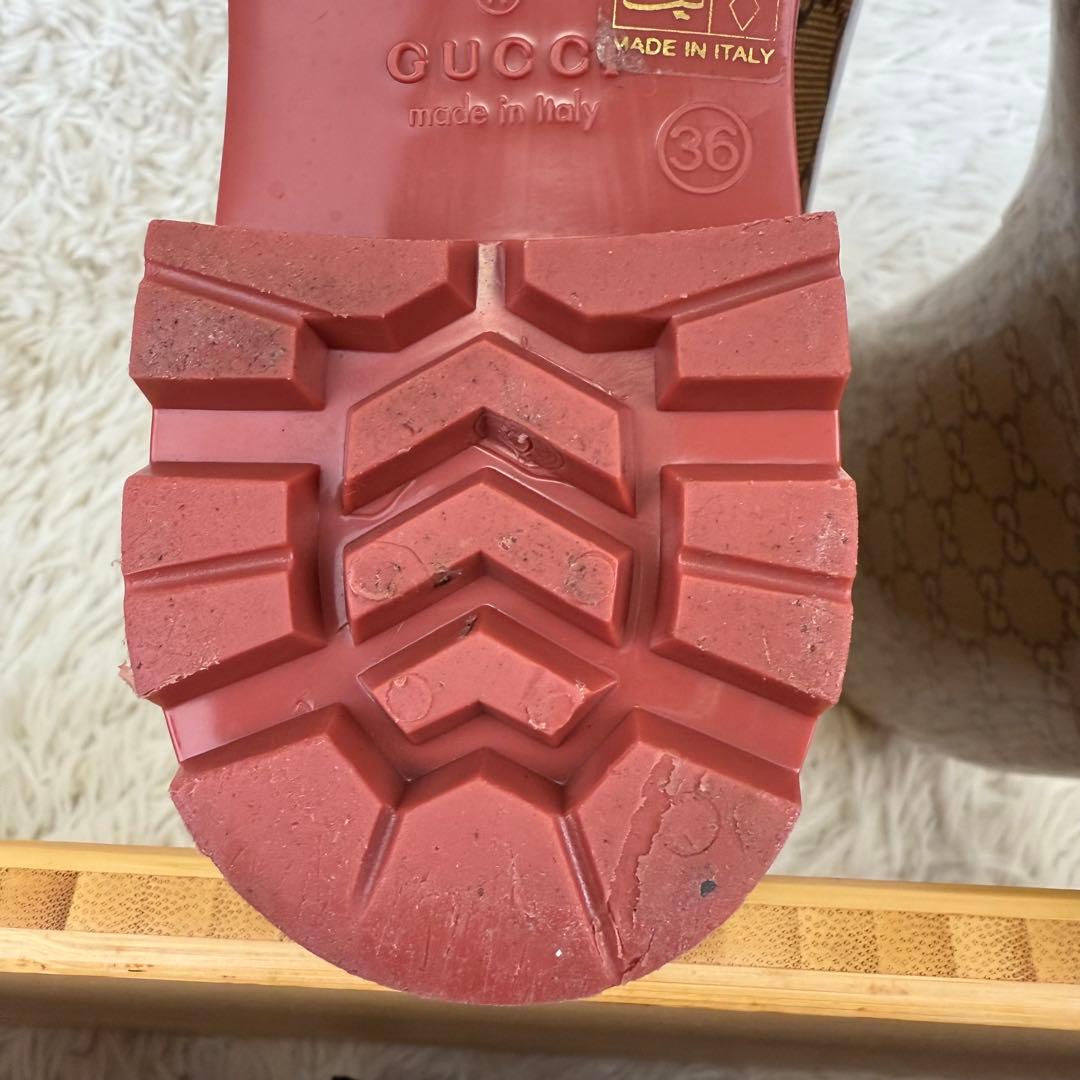 専用 セール対象外品 美品 GG GUCCI グッチ レインブーツ 長靴 23㎝