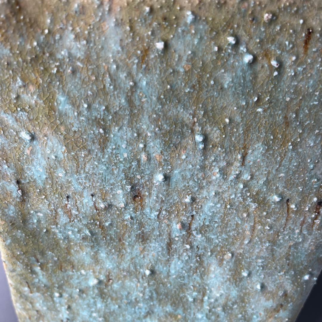 信楽焼傘立て  緑釉変形 高さ47cm