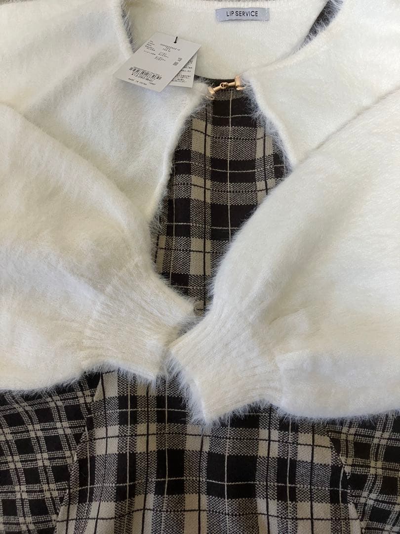 LIP SERVICE【形が選べる】フェザーチェックアンサンブルワンピース