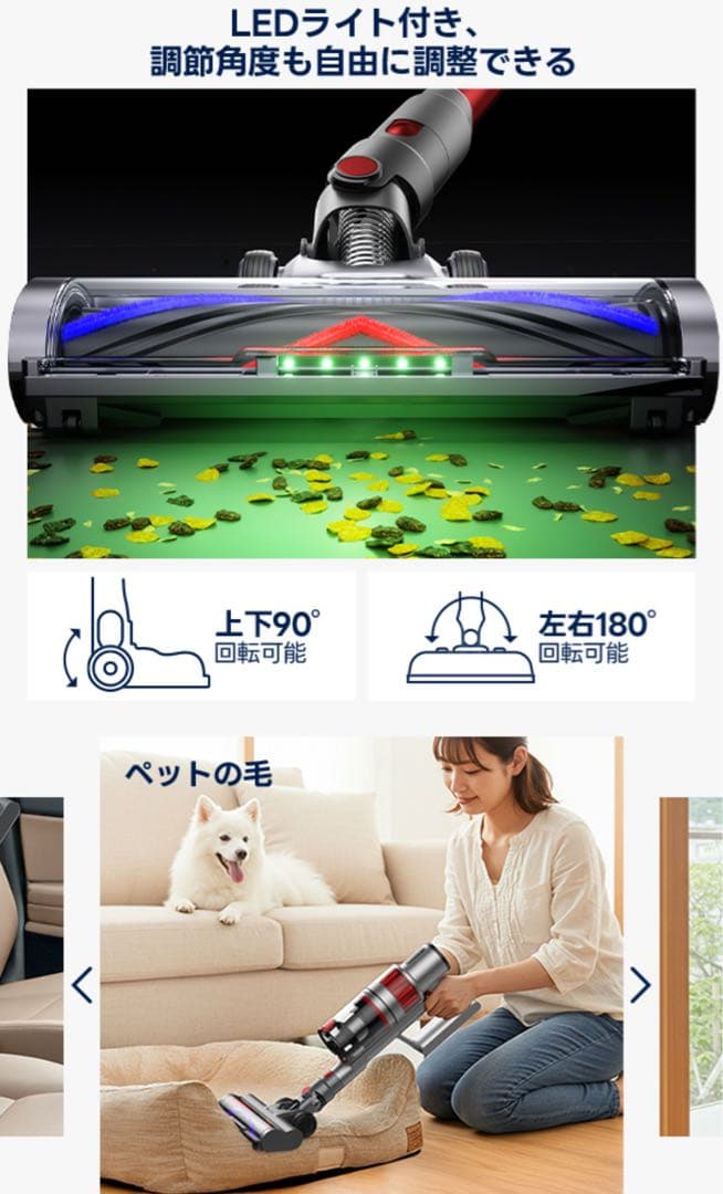 ⭐️新品・未使用⭐️パワーはダイソン級！スティッククリーナー 55KPA 最大60分