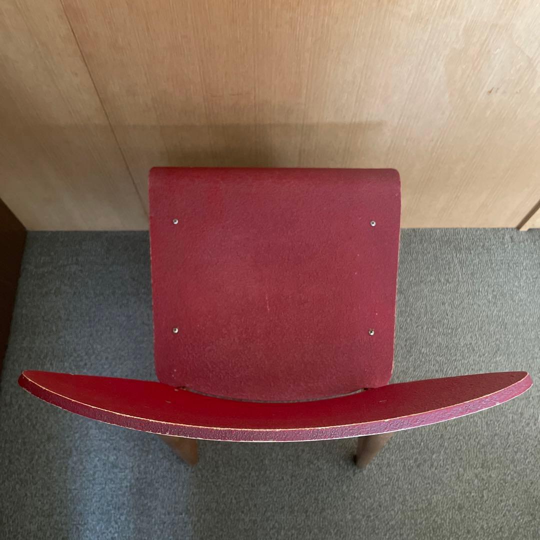 希少＊ジャン プルーヴェ 木製チェア 赤 1950年代