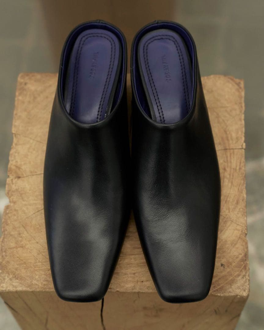 todayfulトゥデイフルSquaretoe Leather Sabot