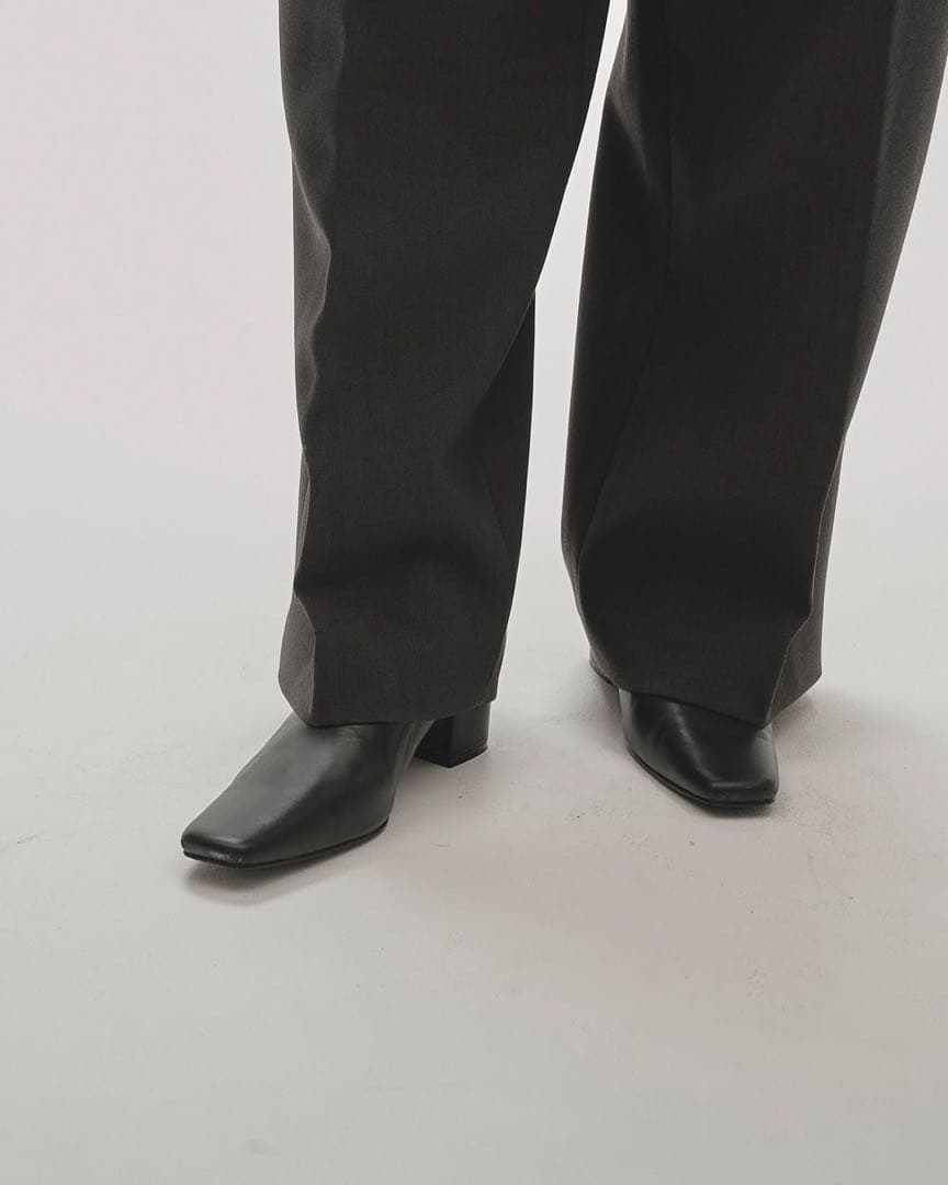 todayfulトゥデイフルSquaretoe Leather Sabot