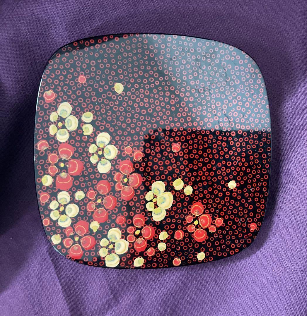 伝統工芸品　津軽塗　七々子塗　茶櫃セット　梅模様