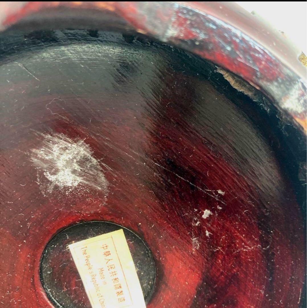 中国美術　明時代　宣徳年製　赤絵壺　 高さ25㎝