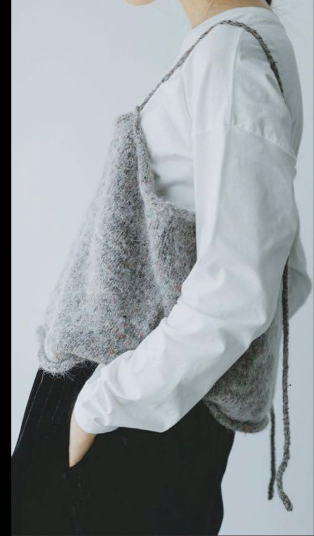 かぐれ　カラーネップアルパカニットキャミソール