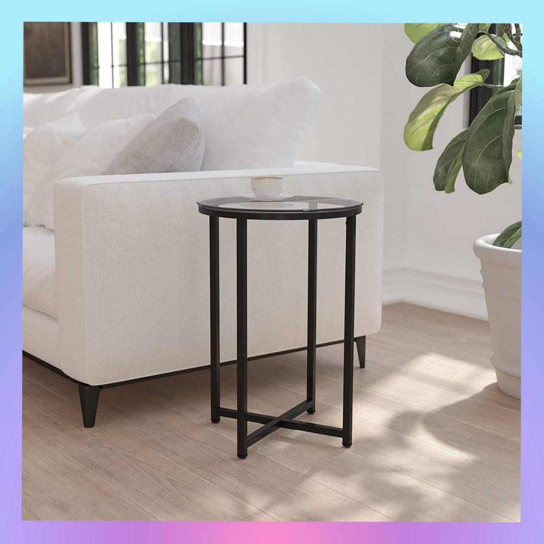 サイドテーブル 強化ガラス 多目的 モダンなデザイン