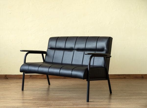 《送料無料》　Elma 2人掛け　PVCソファー　ブラックのみ