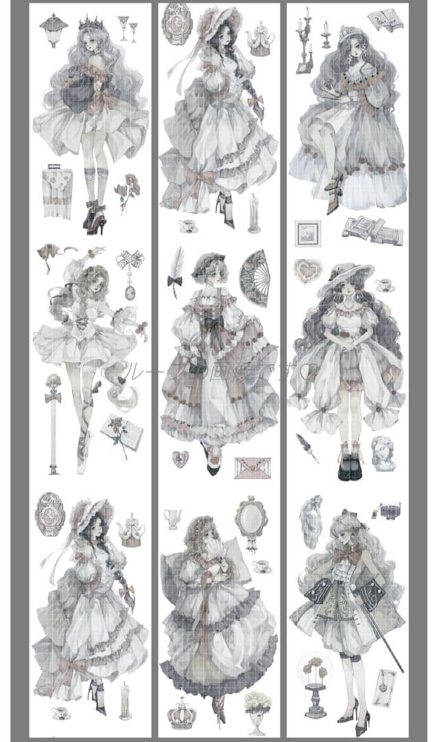 ✩再販✩J669＃清冷月光(贝壳光)切り売り海外人物マステ女の子