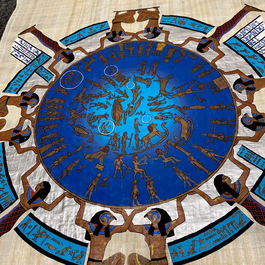 エジプト　パピルス　壁画風　ポスター