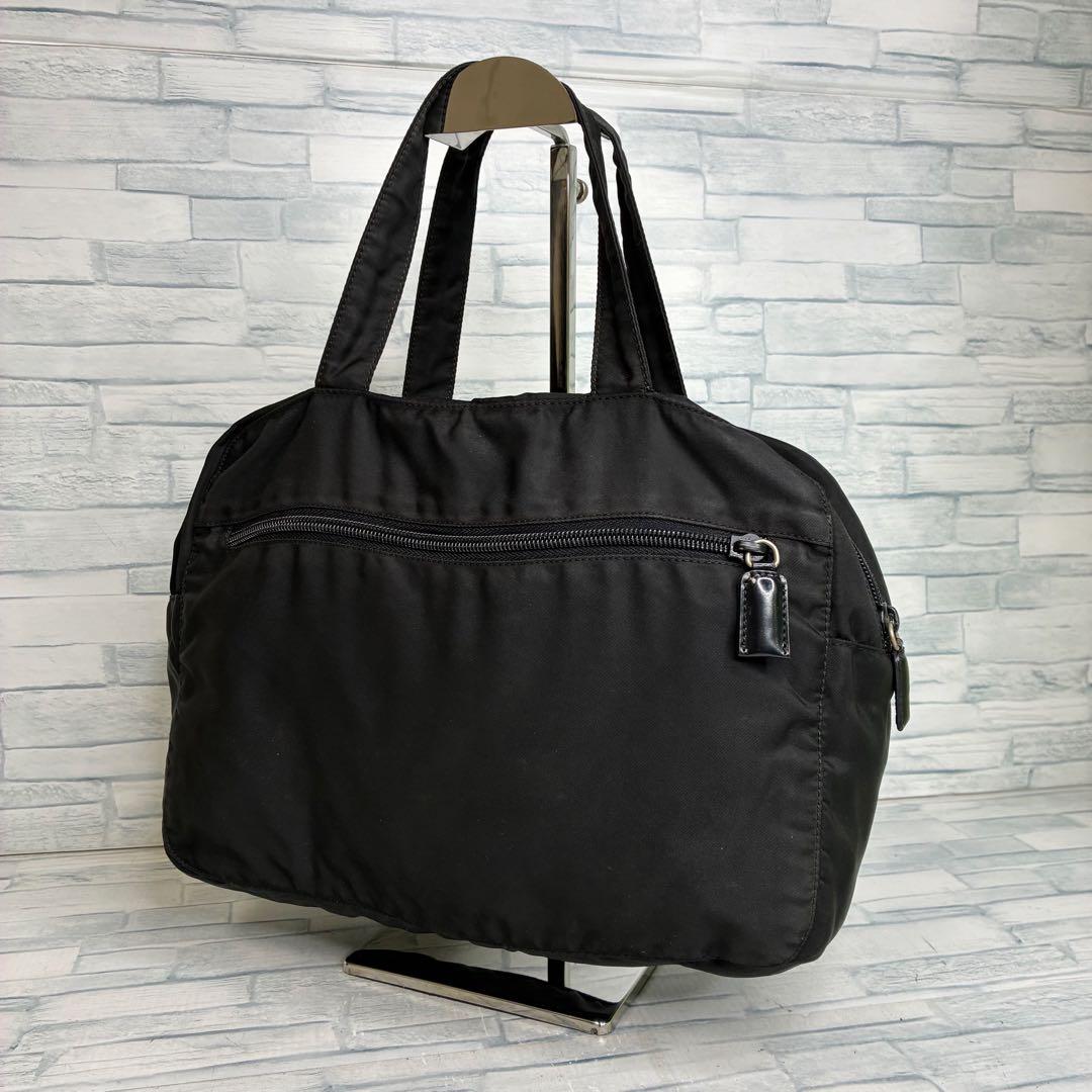 極美品　150 PRADA プラダ　ハンドバッグ　ブラック　ナイロン　kq4