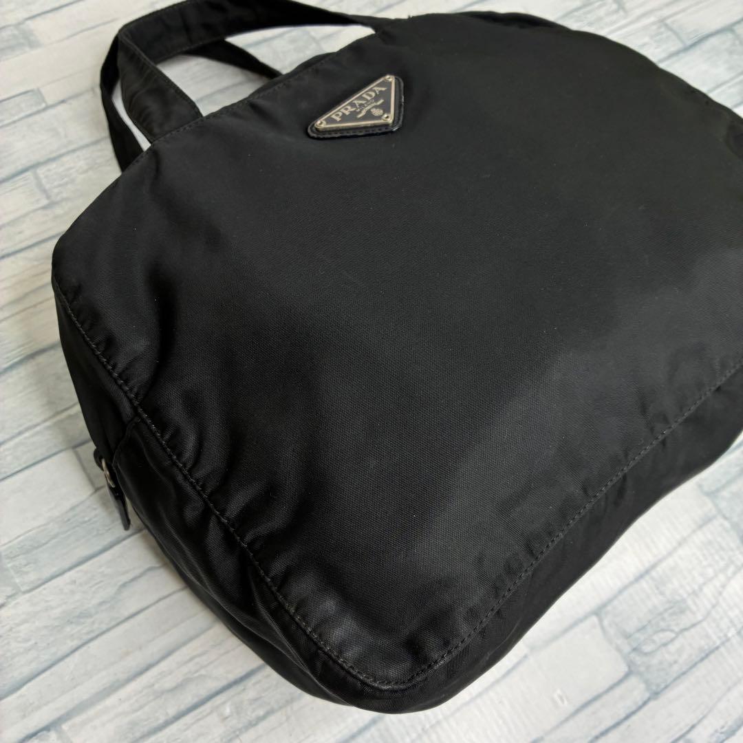 極美品　150 PRADA プラダ　ハンドバッグ　ブラック　ナイロン　kq4