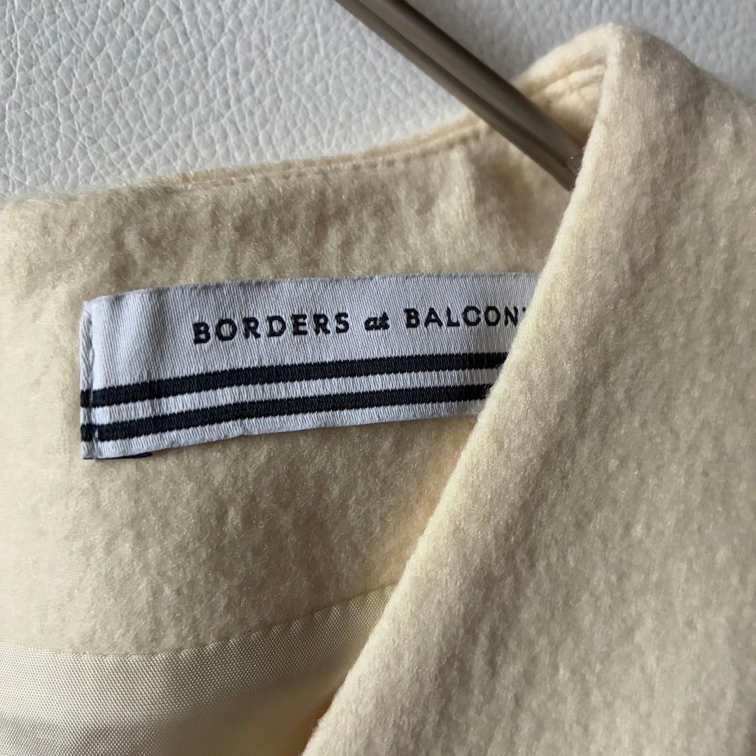 ボーダーズアットバルコニー　ティアードドレス　ワンピース　ウール　フリル袖　36