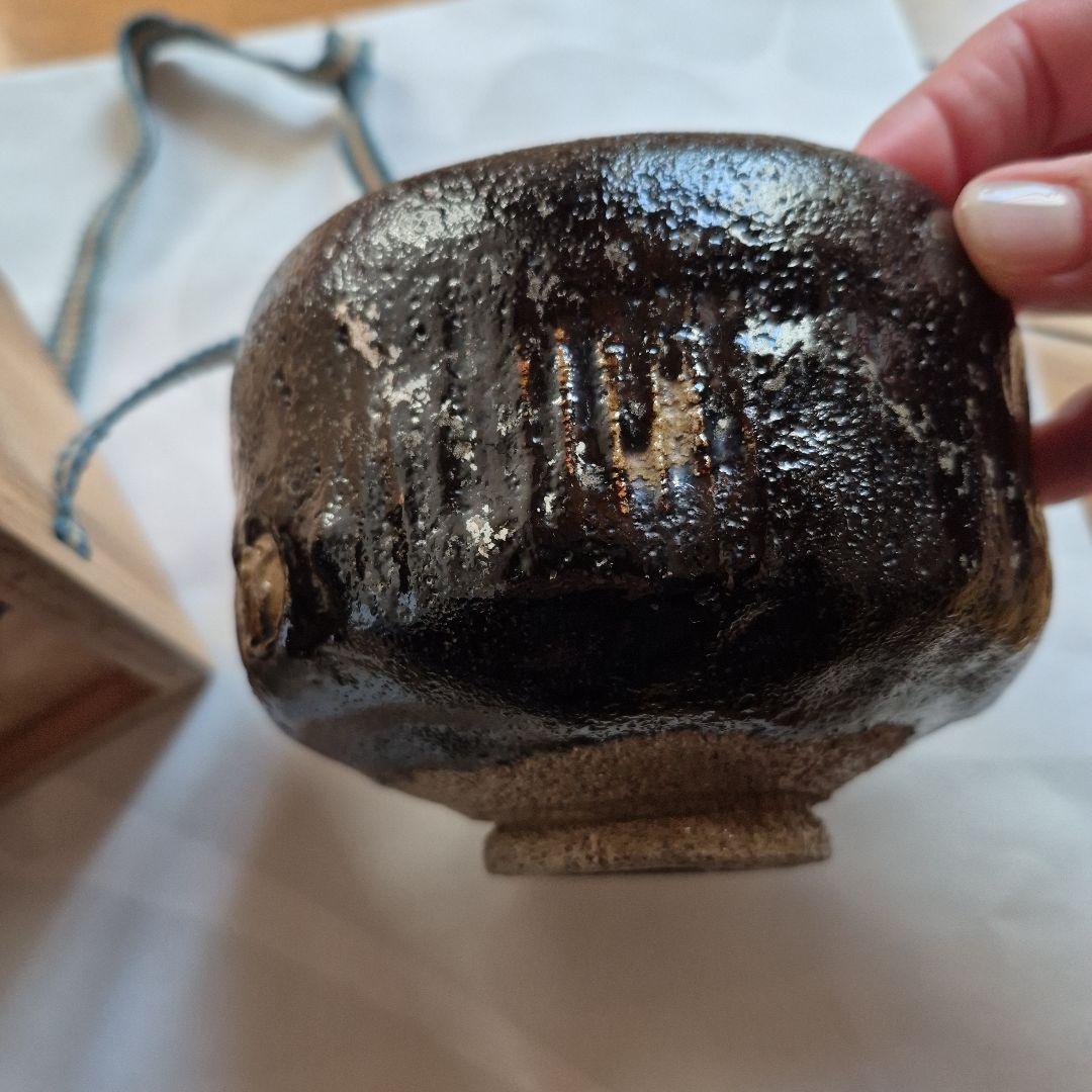 黒茶碗 (楽)木製箱付き佐々木