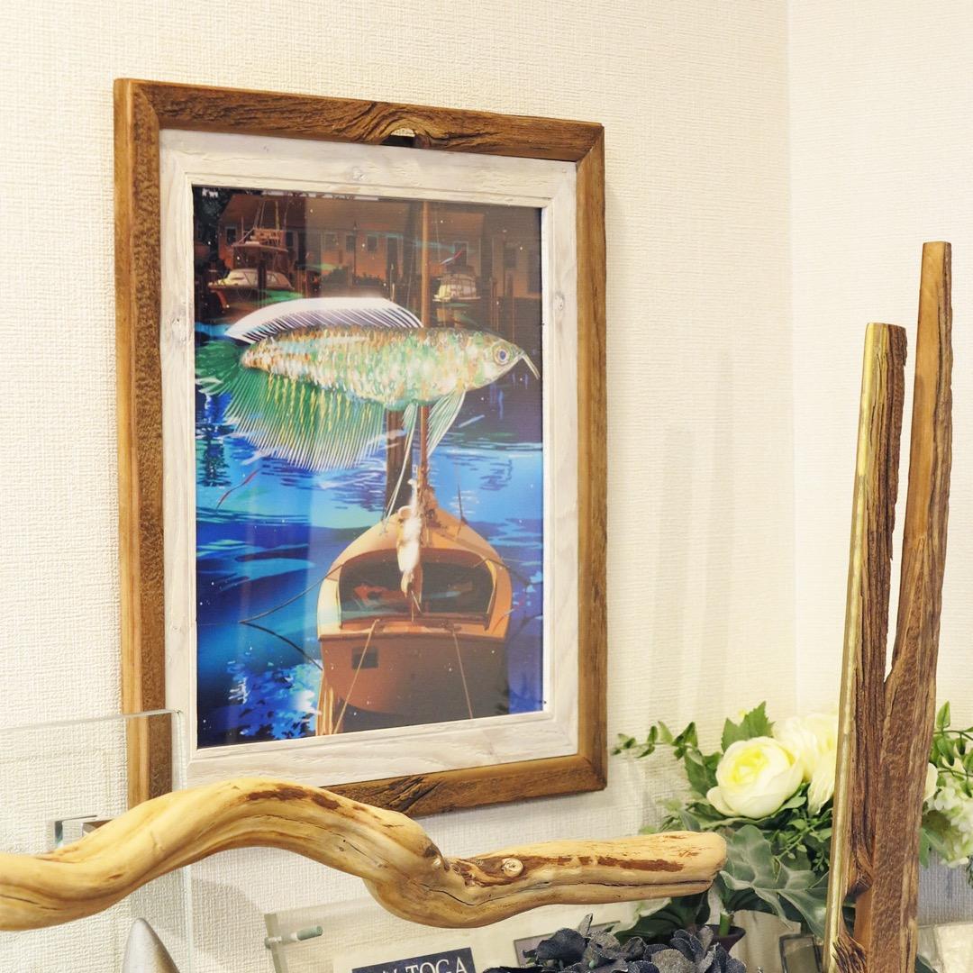 ヴィンテージ風木製LPレコードジャケットフレーム