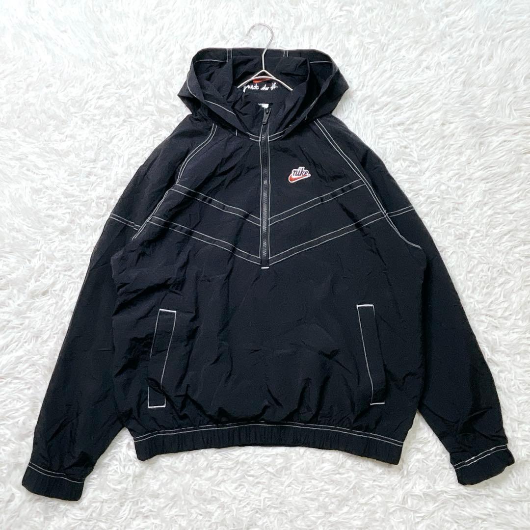 美品✨ NIKE ナイキ アノラックパーカー ナイロンジャケット S ブラック
