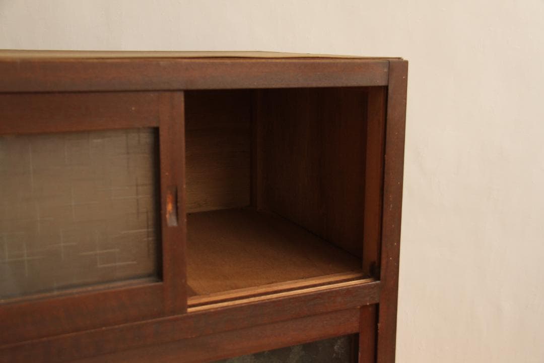 棚　木製　ガラス戸　古家具　古道具　アンティーク
