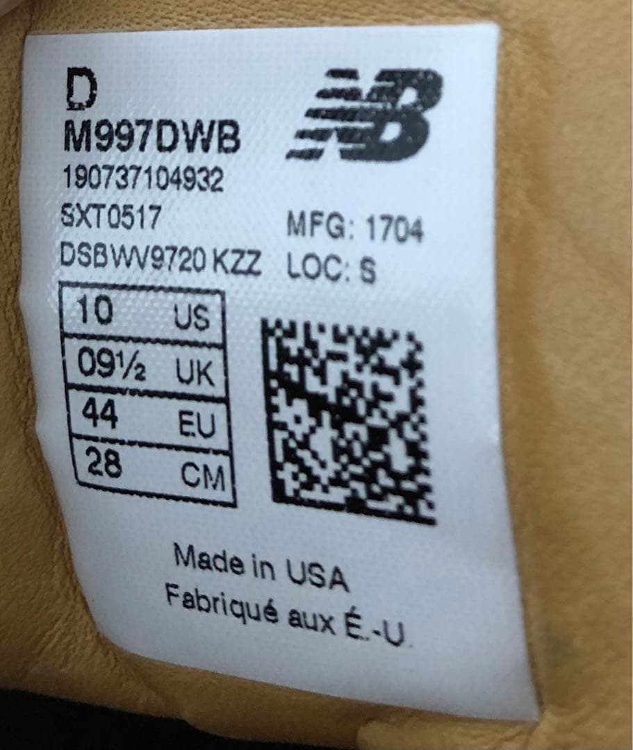 シューズ New Balance M997DWB 28cm