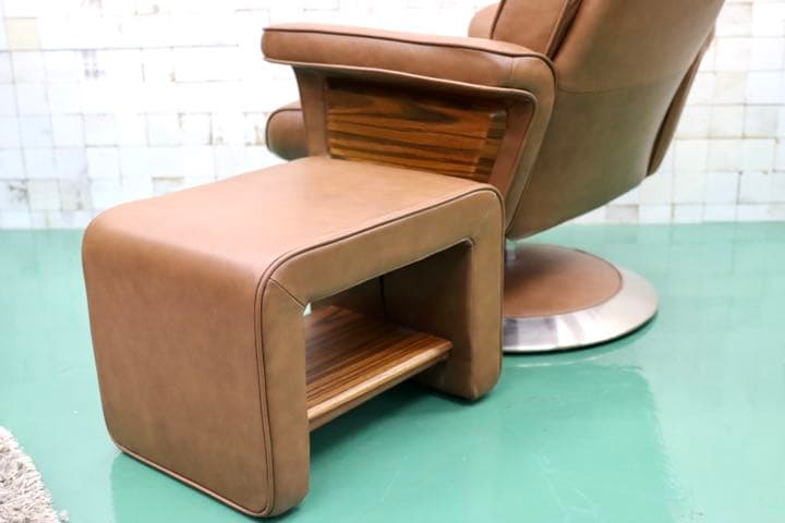 GMFK156○IDC大塚家具 KEN OKUYAMA 総革 リクライニングチェ