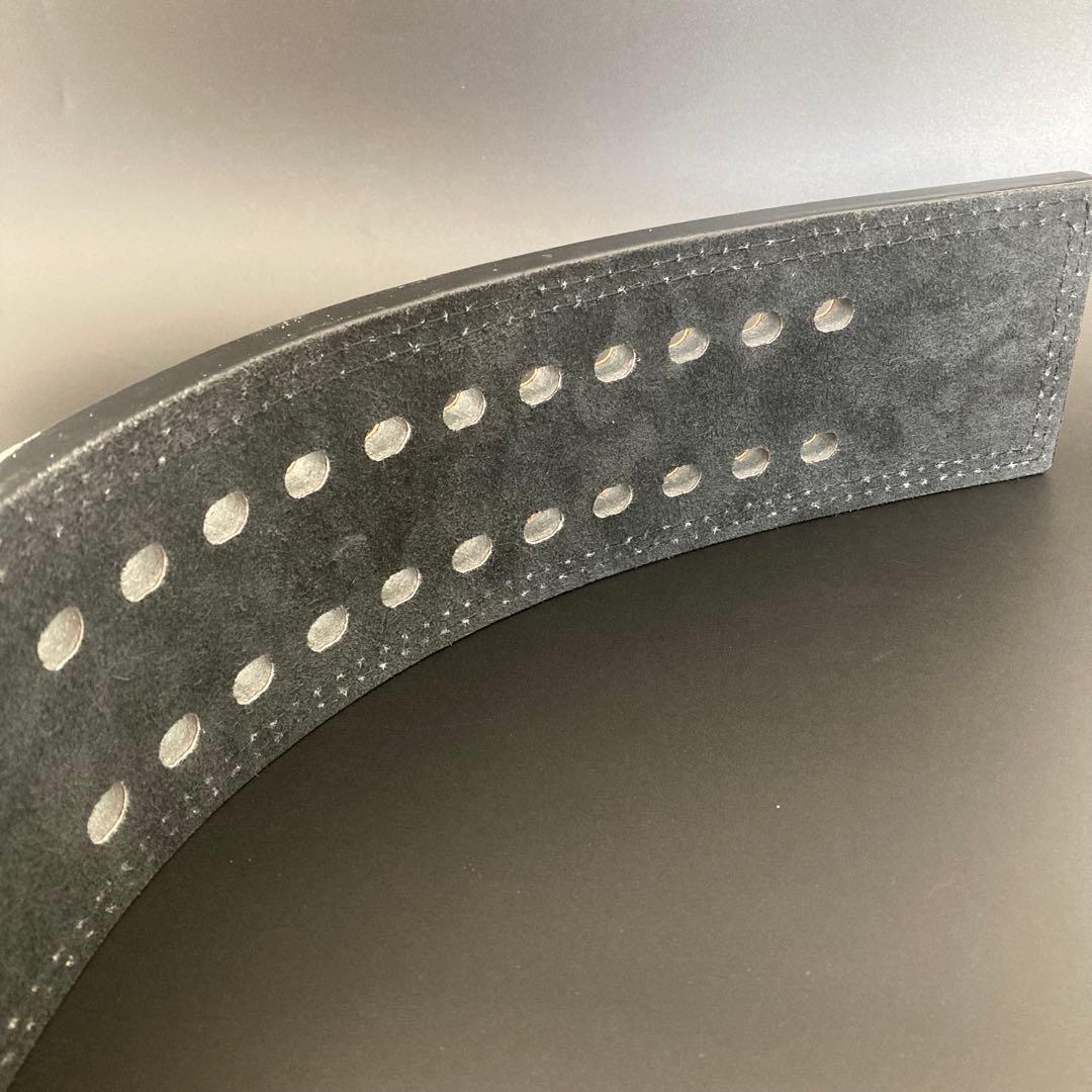 パワーベルト レバーアクション Mサイズ ワンタッチ可変式 本革 茶 バックル白