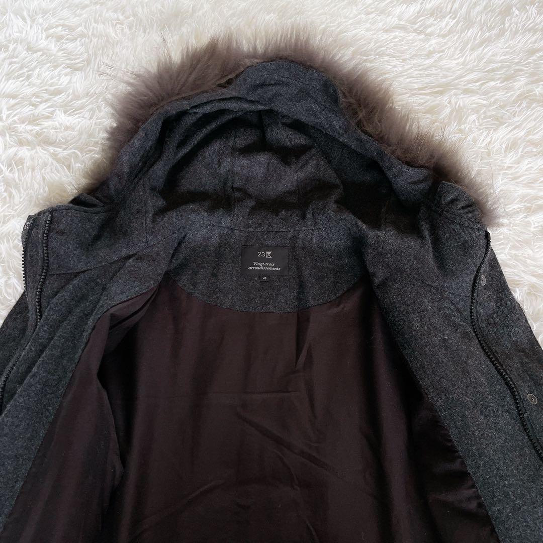 美品✨希少【23区】4way ダウンライナー モッズコート ファーフード 黒40