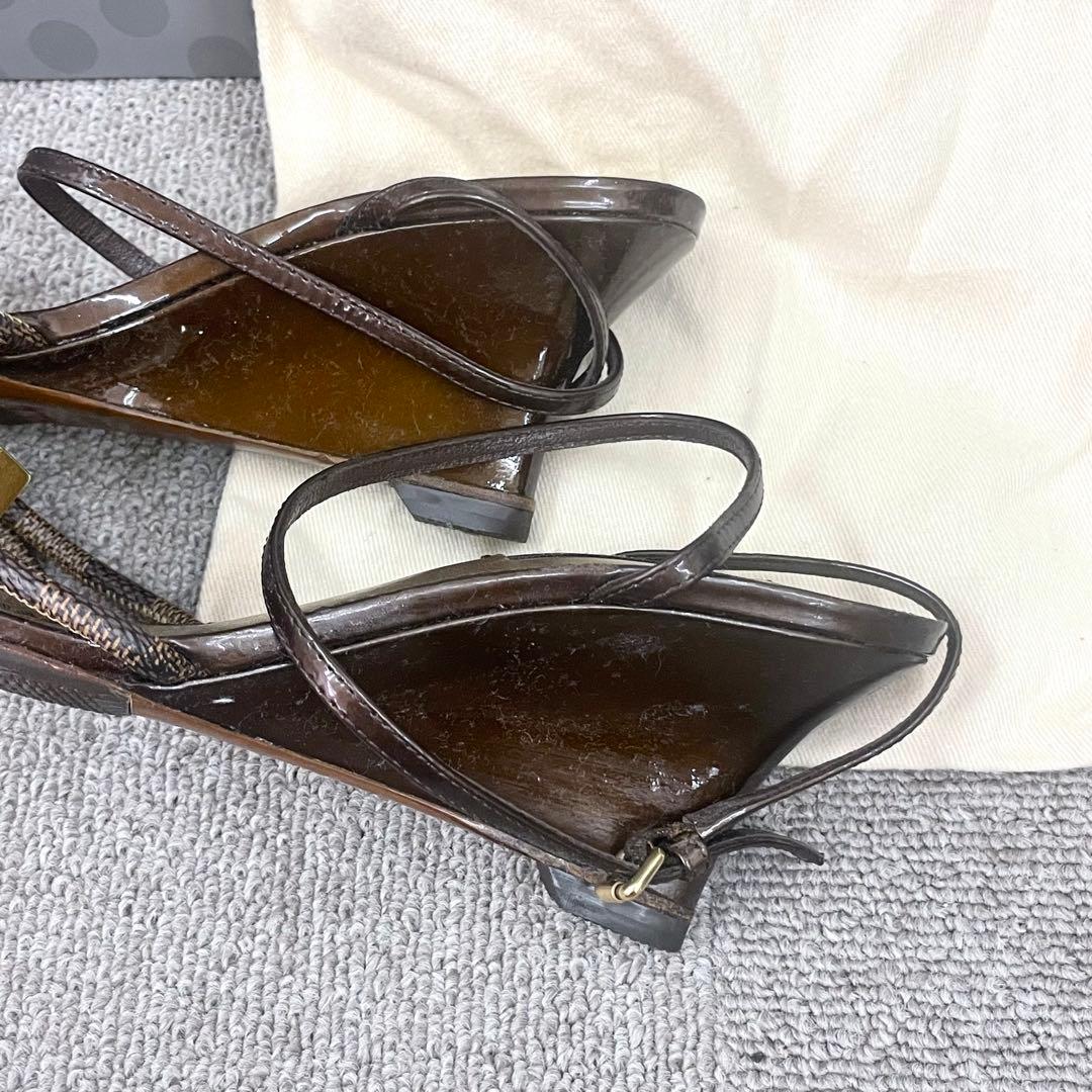 ルイヴィトン　サンダル　ダミエ　36/5 23.5 靴底補修済 滑り止め加工