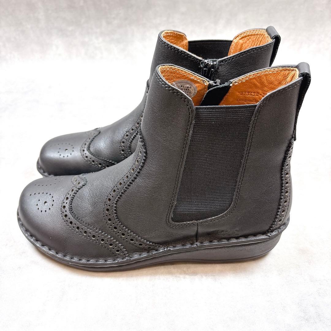 極美品 H.P.S 限定モデル ウイングチップ サイドゴアブーツ 本革 25