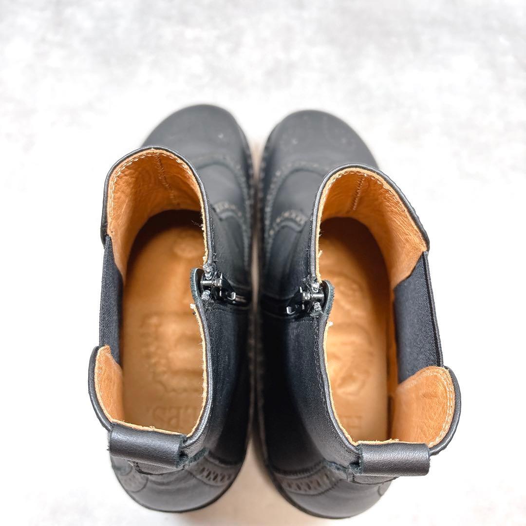 極美品 H.P.S 限定モデル ウイングチップ サイドゴアブーツ 本革 25