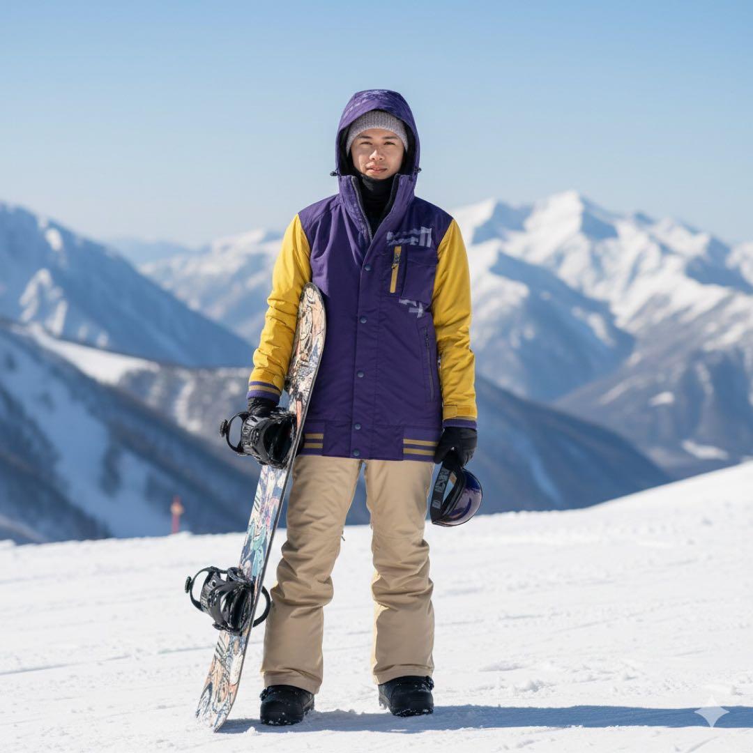 美品デサント×reverse edgeスノボウェア 上下 アメカジMSカジュアル