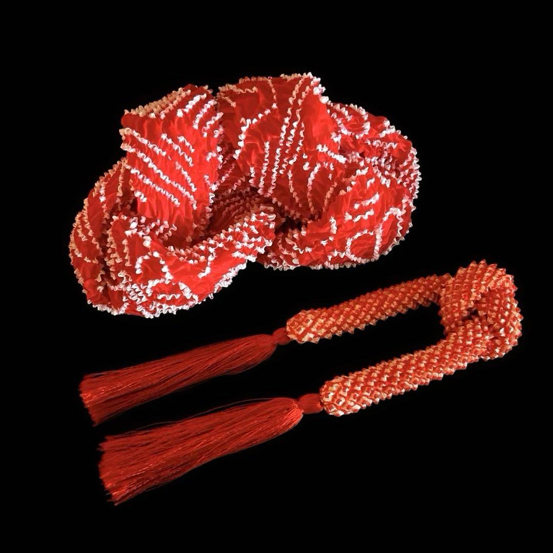 勝山髪飾り 七五三 7歳 (赤) 鶴