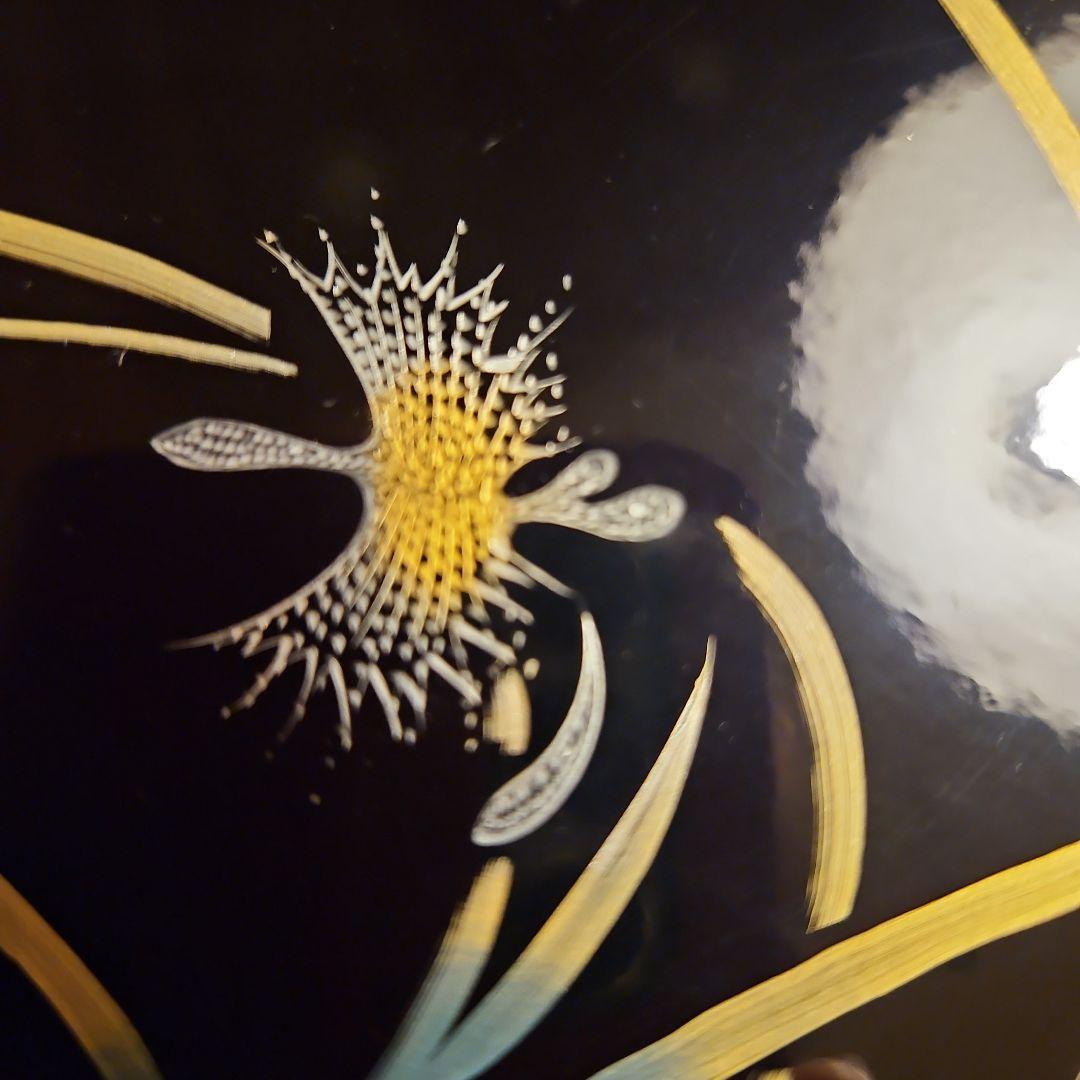 前古孝人作 輪島塗 丸盆 沈金入り 直径30cm【整理品・箱なし】