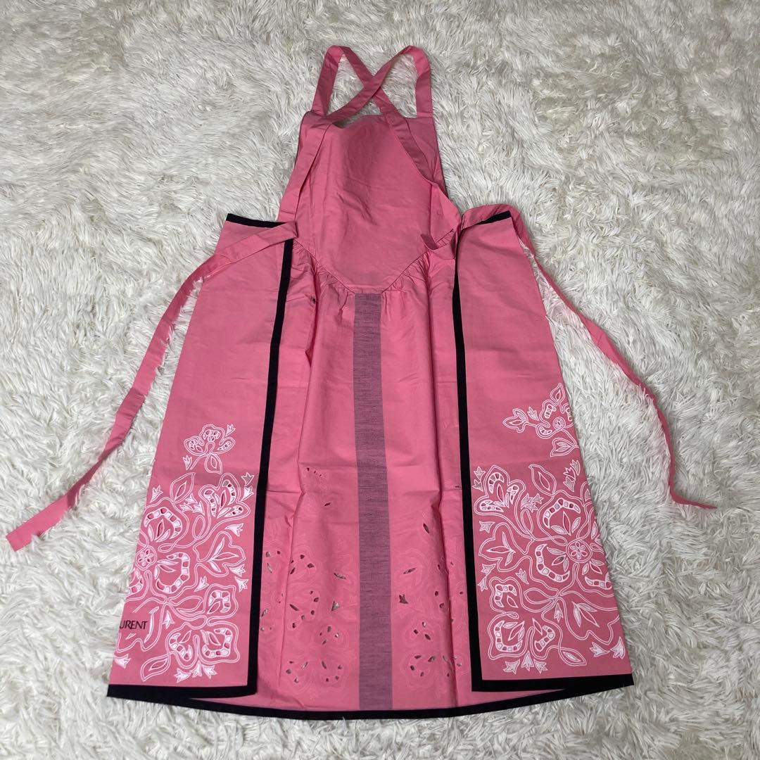 ✨未使用タグ付き品✨ イヴサンローラン エプロン ピンク 花柄 ポケット付き