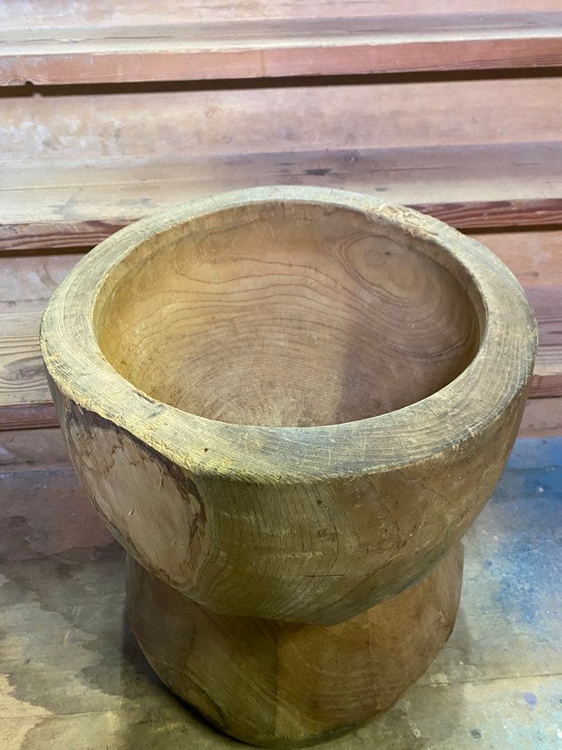 お餅つき　臼　レトロ　置物　工芸品　骨董品　インテリア　018