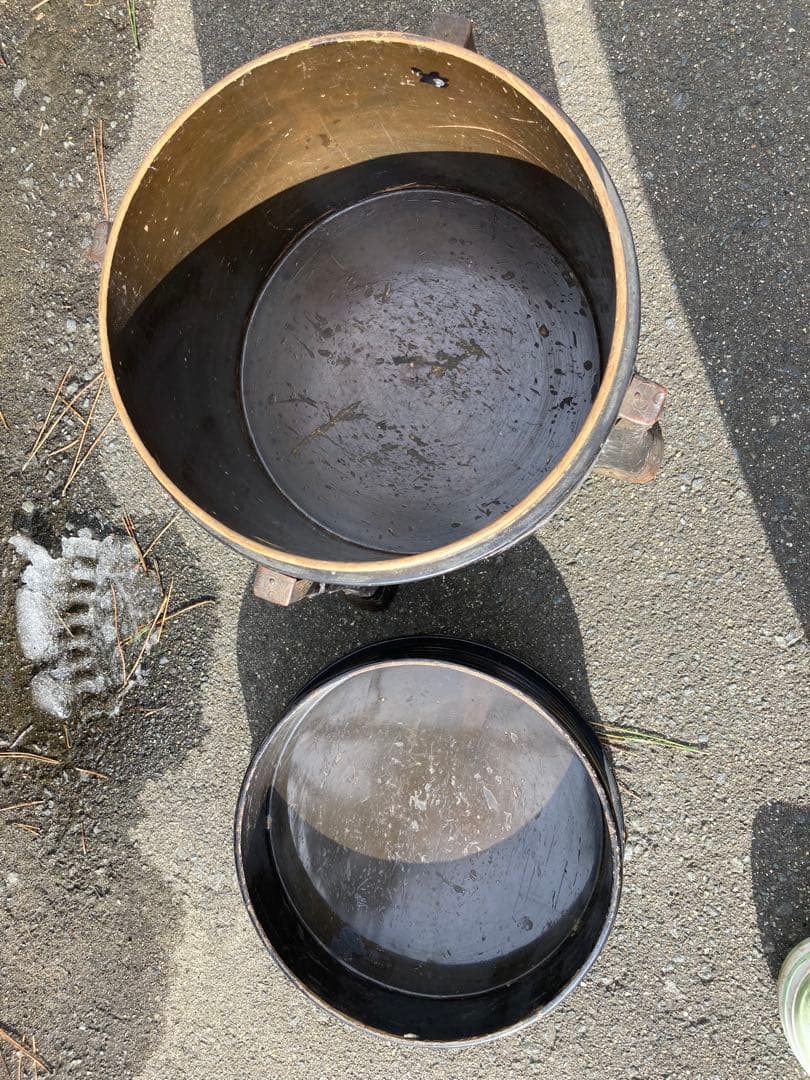 アイヌ　シントコ　行器　漆工 北海道　木製漆塗