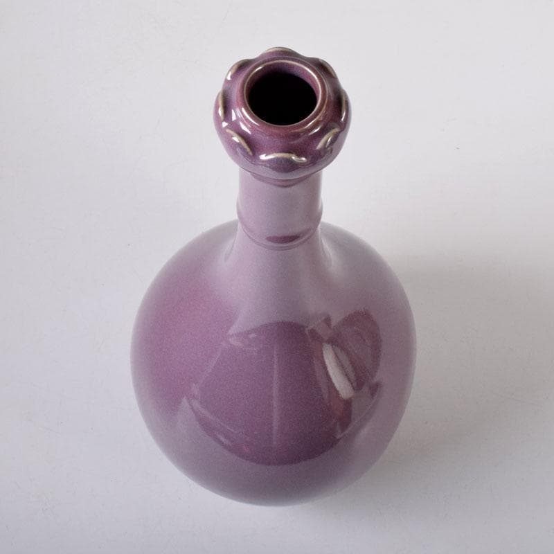 中国　宋代　鈞窯　丁香紫釉　蒜口瓶　M 7640C