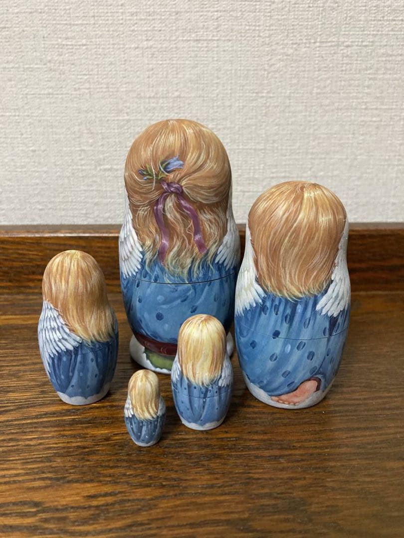 ロシア雑貨☆天使マトリョーシカ(5P)10cmバルスコワ作リダ工房