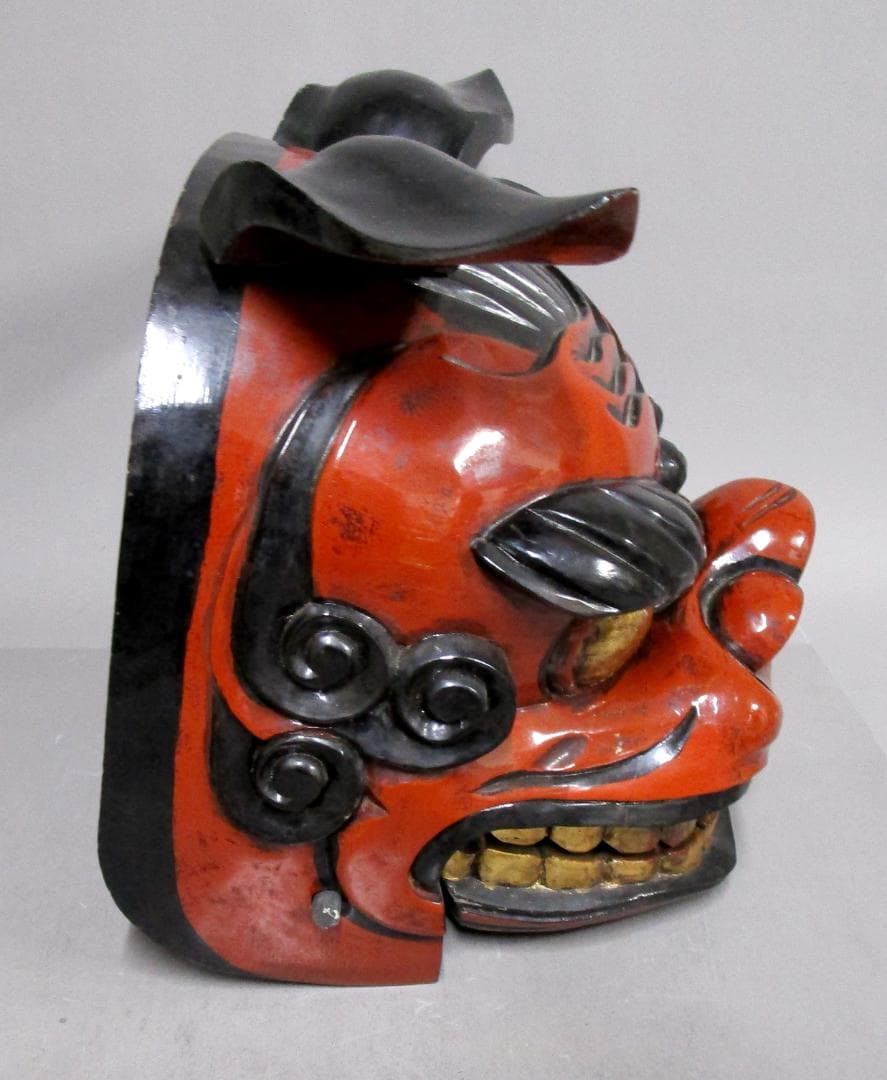 郷土工芸品［夫婦獅子頭］座布団付き