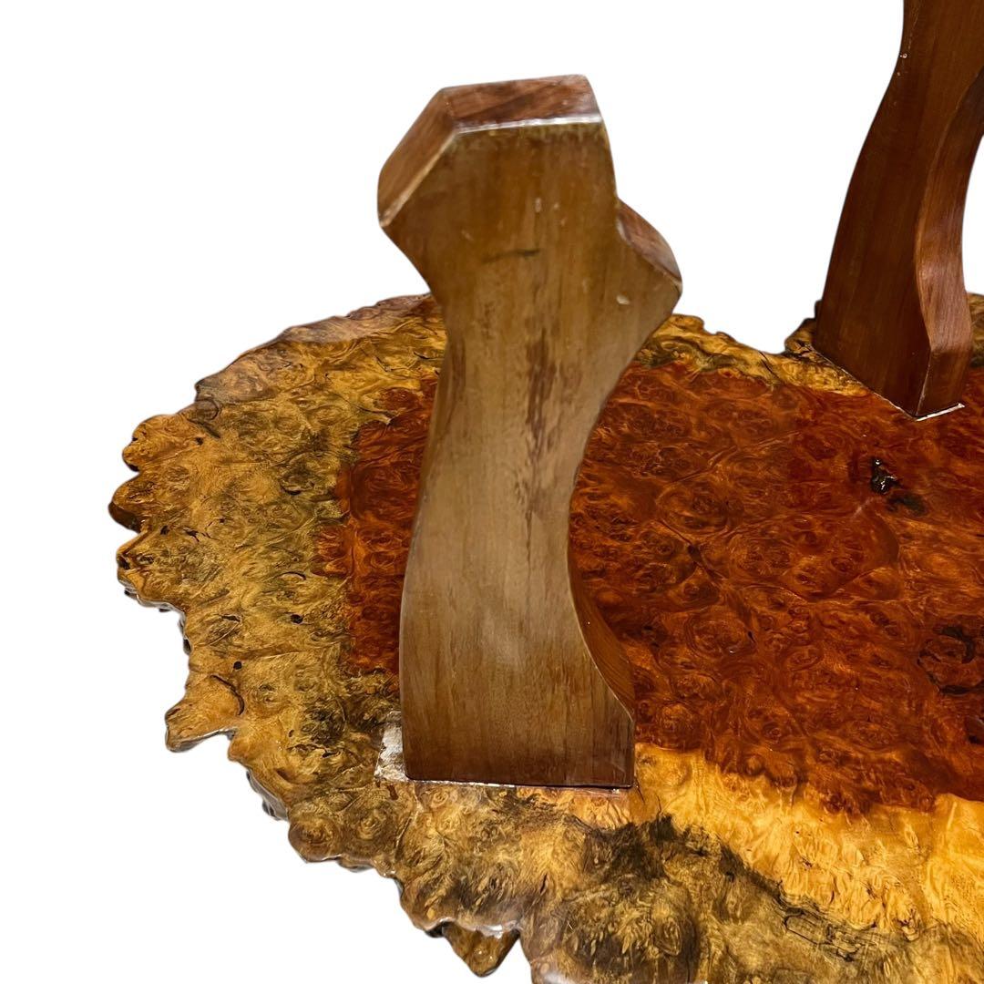 天然木　花梨　一枚板　輪切　瘤　瘤杢　玉杢 総無垢　花台　座卓　ローテーブル