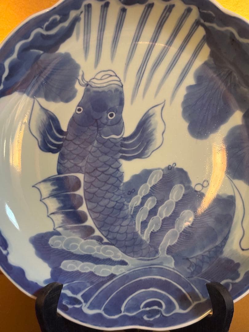 鯉の滝登り　皿　飾り皿