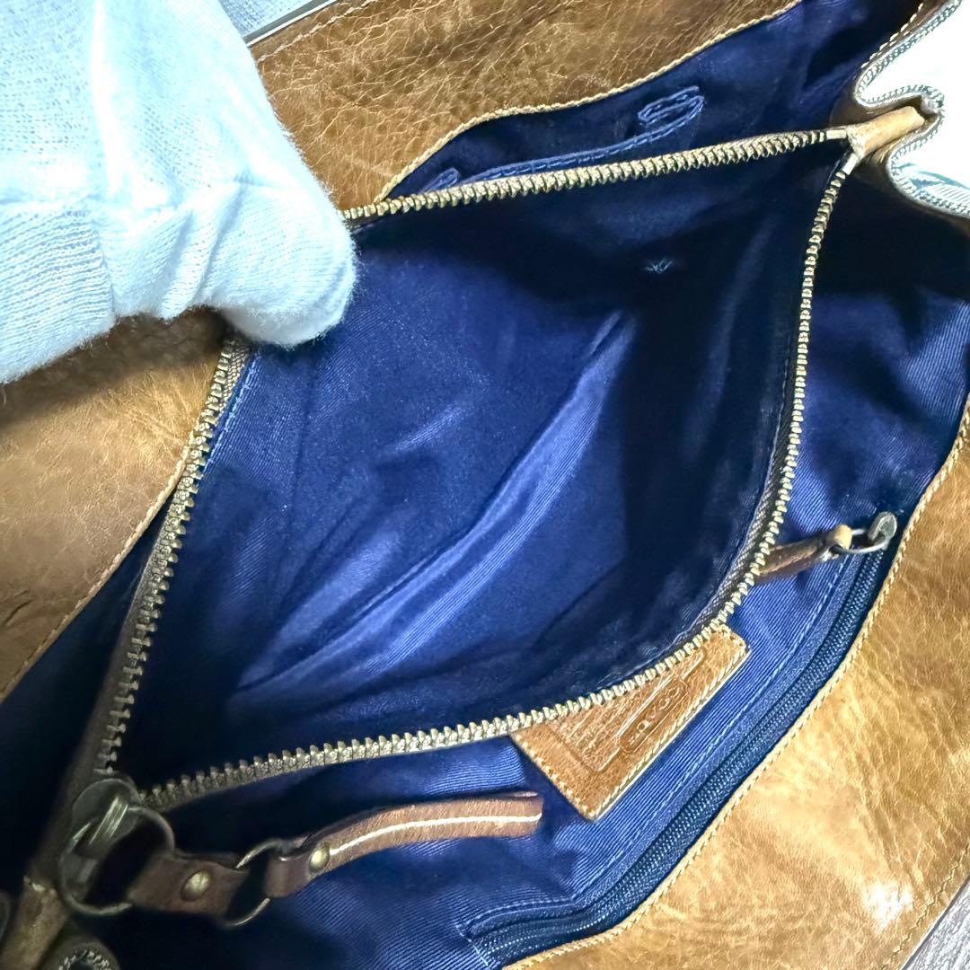 【希少】コーチ　パッチワーク ハンドバッグ ターソロック　デニム 青　10816