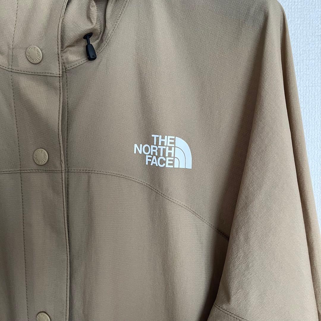 THE NORTH FACE フード付きロングレインコート ベージュ S