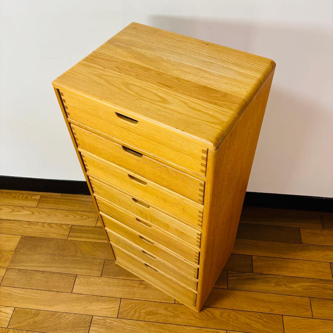 【廃盤品】起立木工　チェスト 良質　ナラ天然木 送料込み