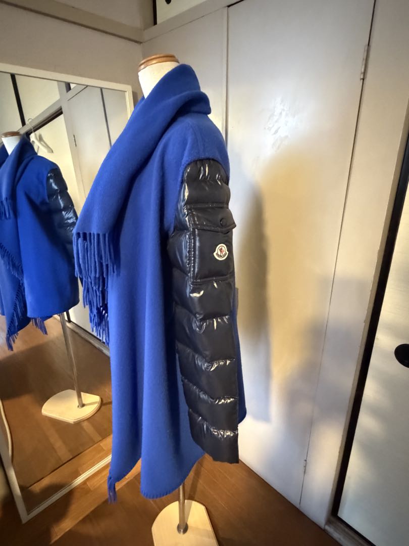 MONCLER ウールダウンコンビポンチョ・ケープコート