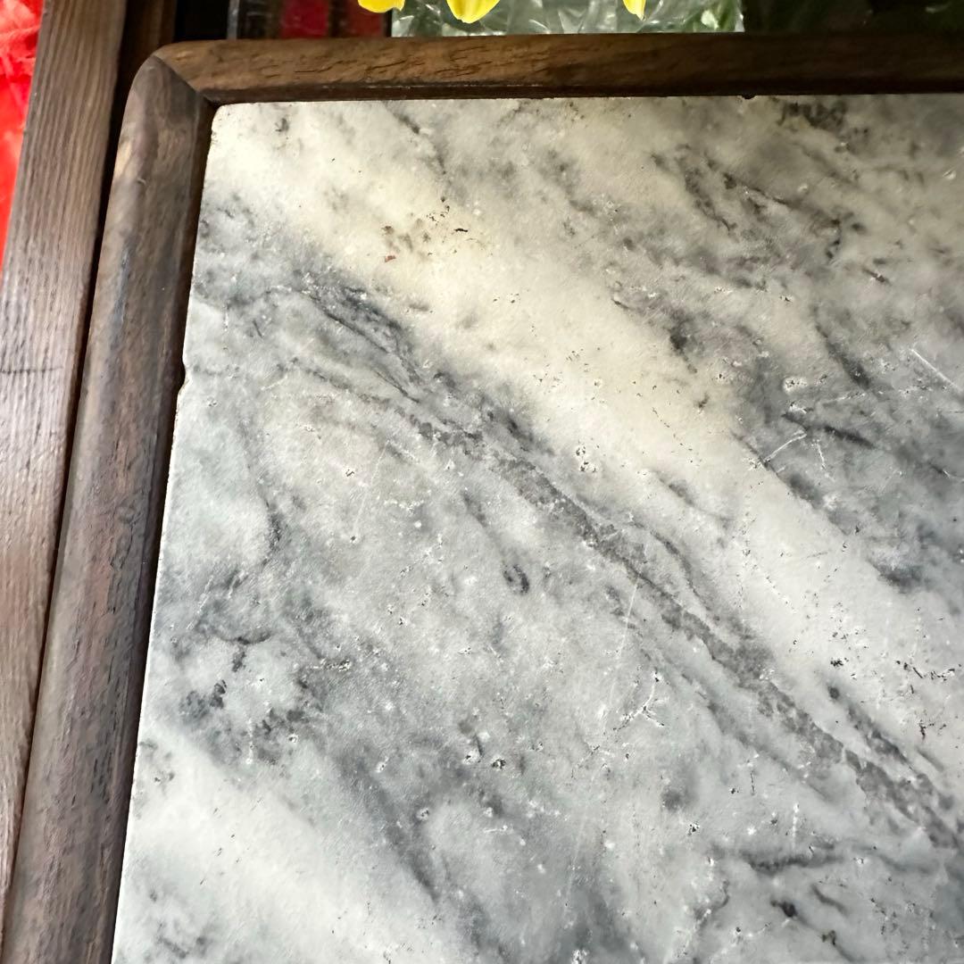 超限定7月16日20時迄‼️KUROGAKI❌大理石飾り台白❌黒黒柿孔雀杢飾台1客